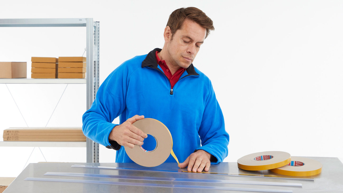 tesa® 4957I Double-sided general purpose PE-foam tape, white, 19 mm x 25 m