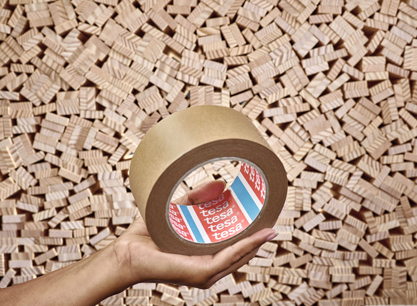 tesa® 4513 Superior paper packaging tape, chamois, 75 mm x 500 m