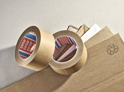 tesa® 4513 Superior paper packaging tape, chamois, 75 mm x 500 m