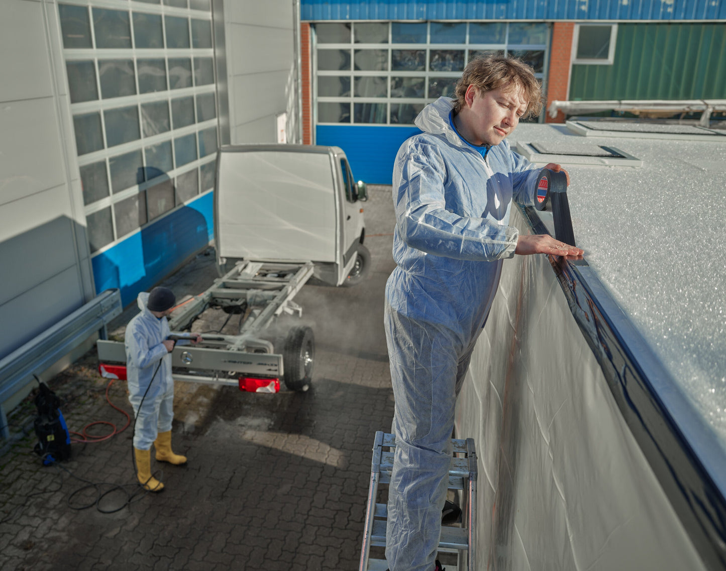 tesa® 60462 General purpose duct tape, white, 1400 mm x 2200 m