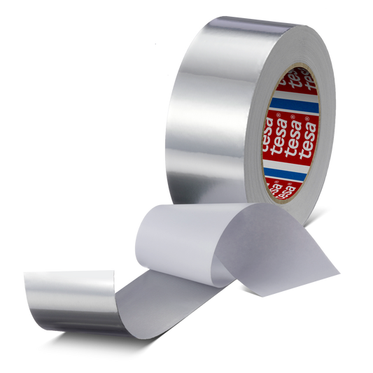 tesa® 60632 Conformable aluminum tape with paper liner - 30µ foil, silver, 50 mm x 50 m